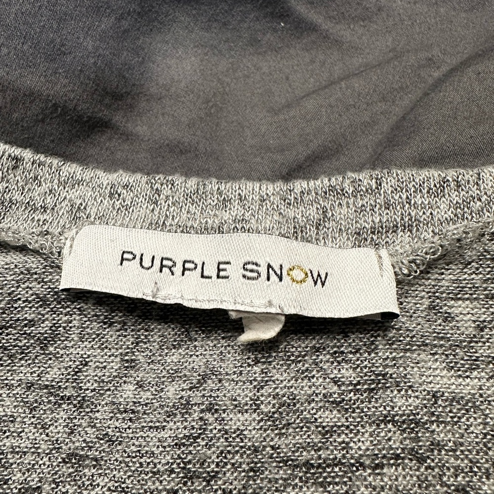 Purple Snow Heather Gray and Charcoal LOVE Tee - Picture 2 of 3
